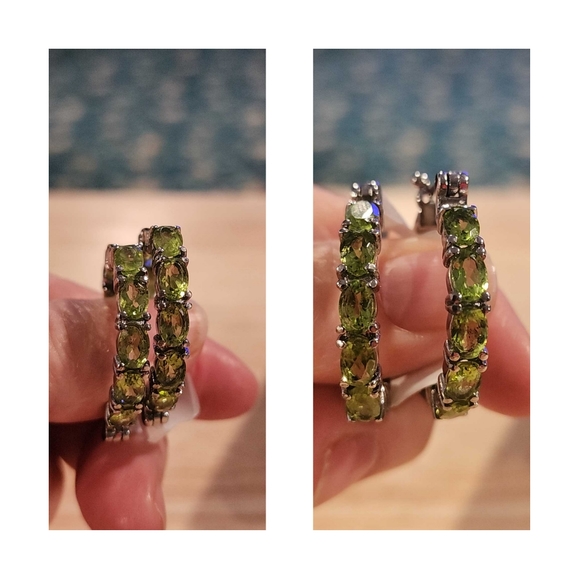 NWT genuine Peridot hoop  earrings - Picture 4 of 9